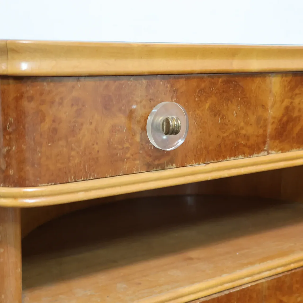 Coppia di comodini Art Decò in legno, anni '40 8