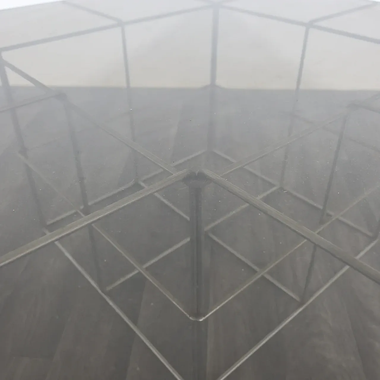 Chrome steel coffee table and glass top, 1970s 4