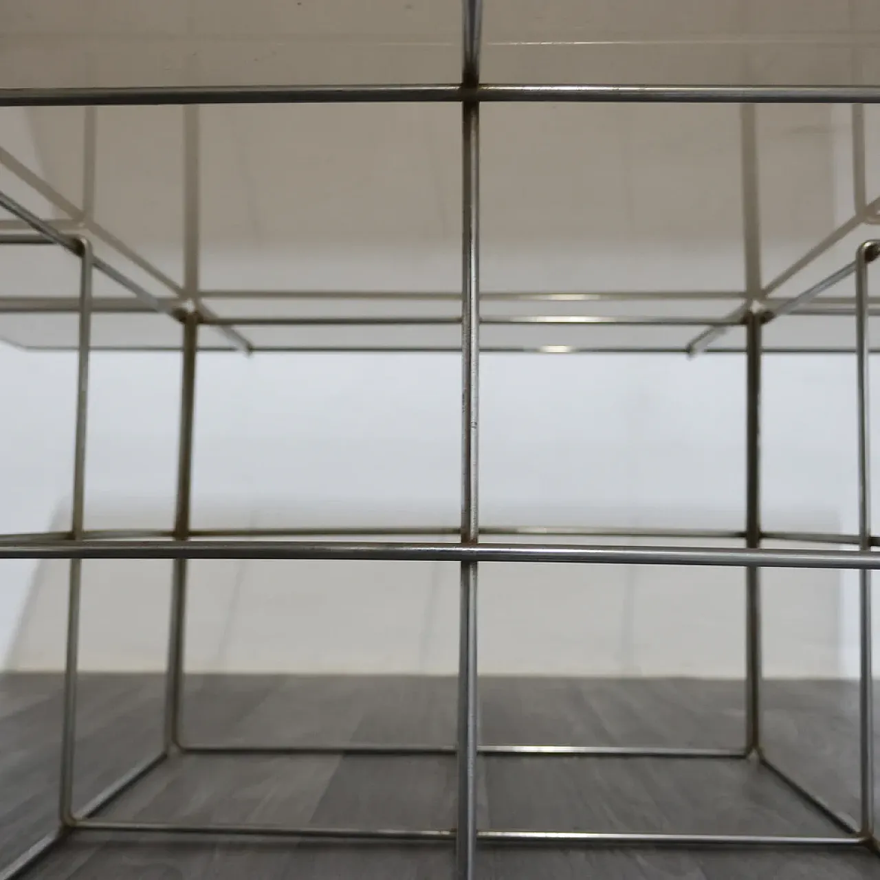 Chrome steel coffee table and glass top, 1970s 6