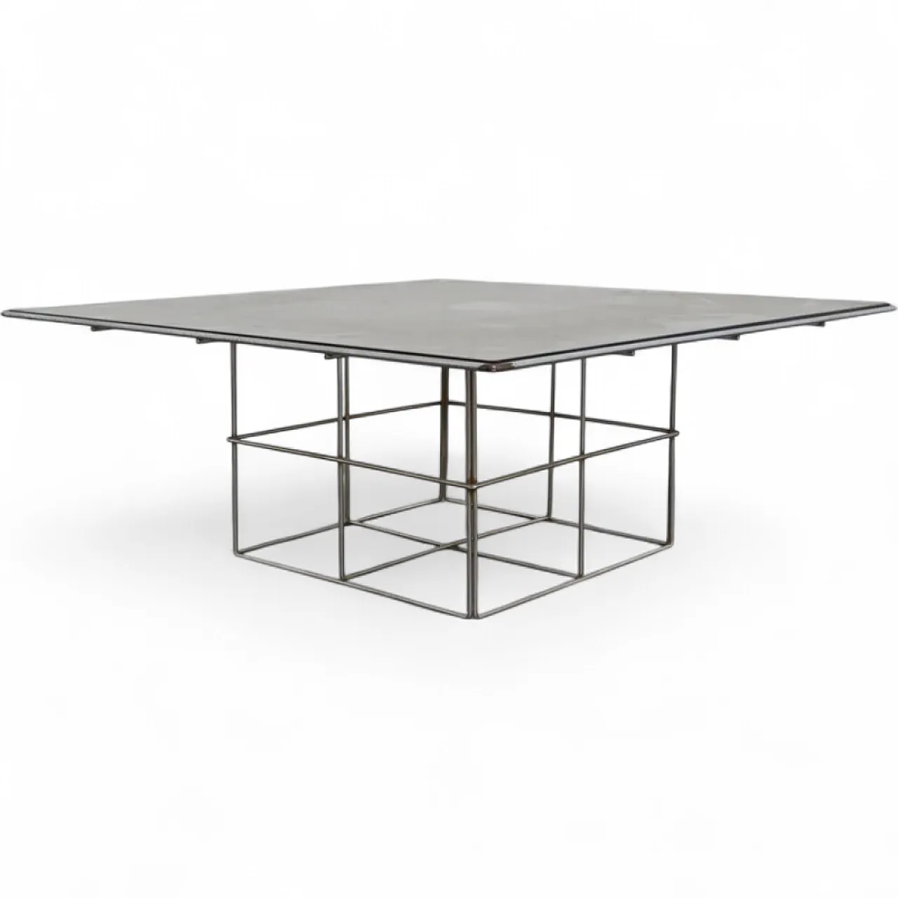 Chrome steel coffee table and glass top, 1970s 10