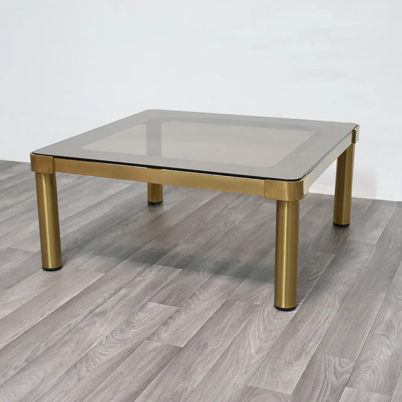 Hollywood Regency brass low lounge table, 1970s 1