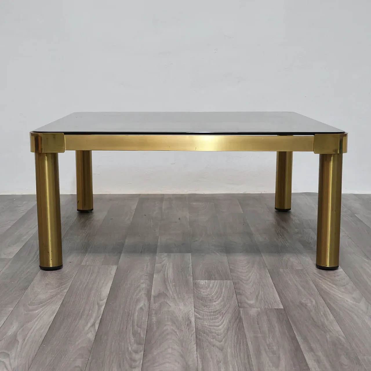 Hollywood Regency brass low lounge table, 1970s 2