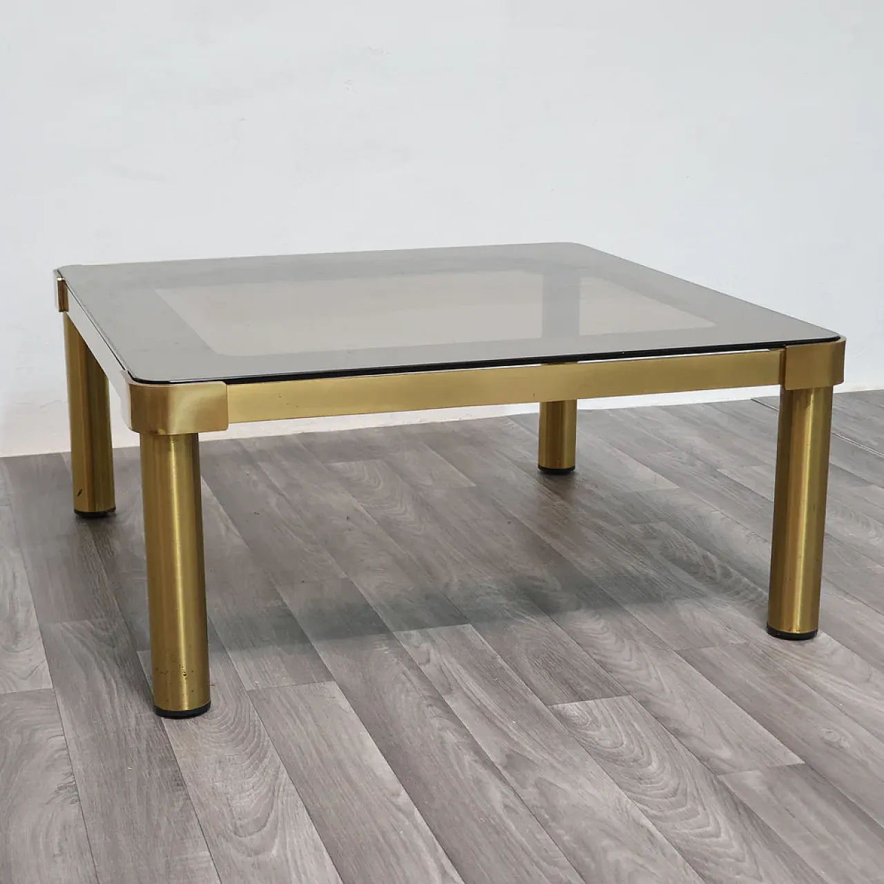 Hollywood Regency brass low lounge table, 1970s 3