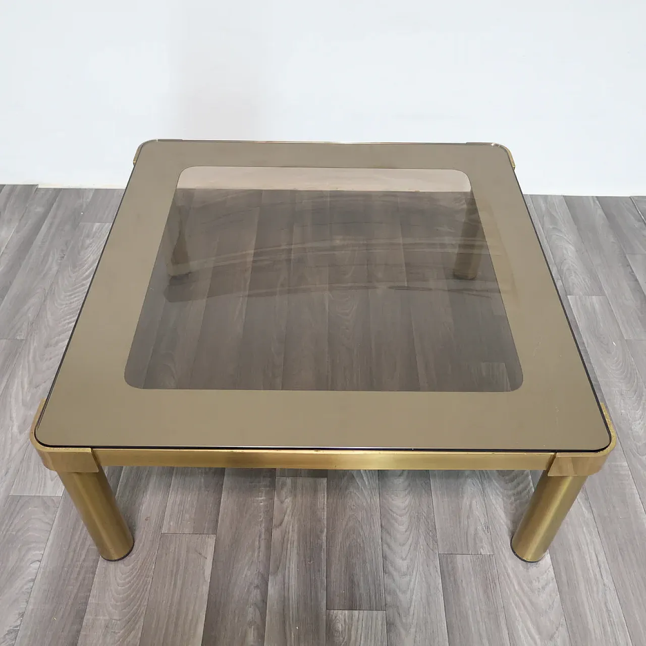 Hollywood Regency brass low lounge table, 1970s 6