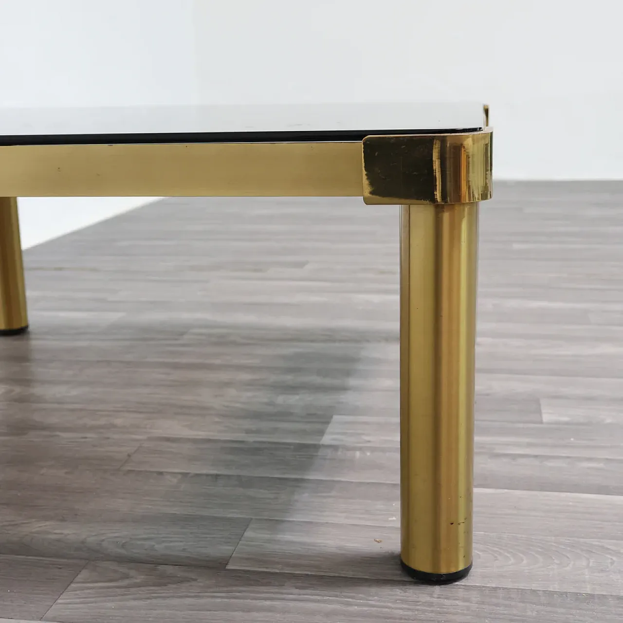 Hollywood Regency brass low lounge table, 1970s 7
