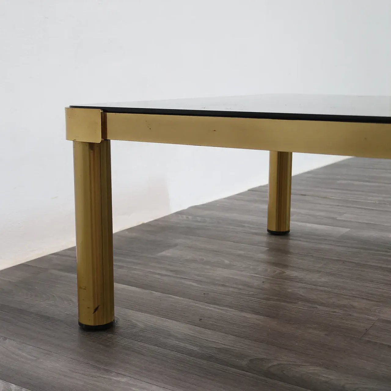 Hollywood Regency brass low lounge table, 1970s 8