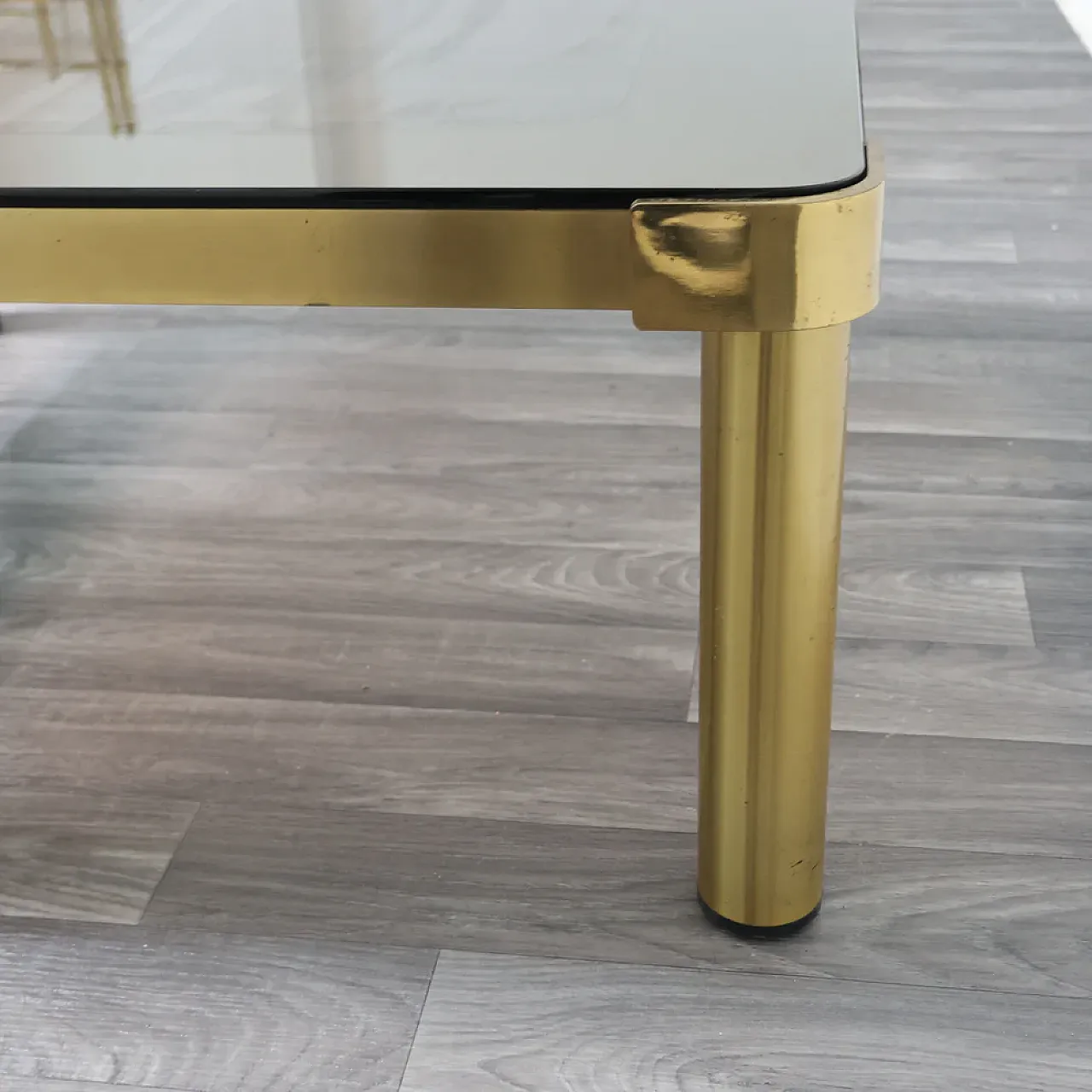 Hollywood Regency brass low lounge table, 1970s 9