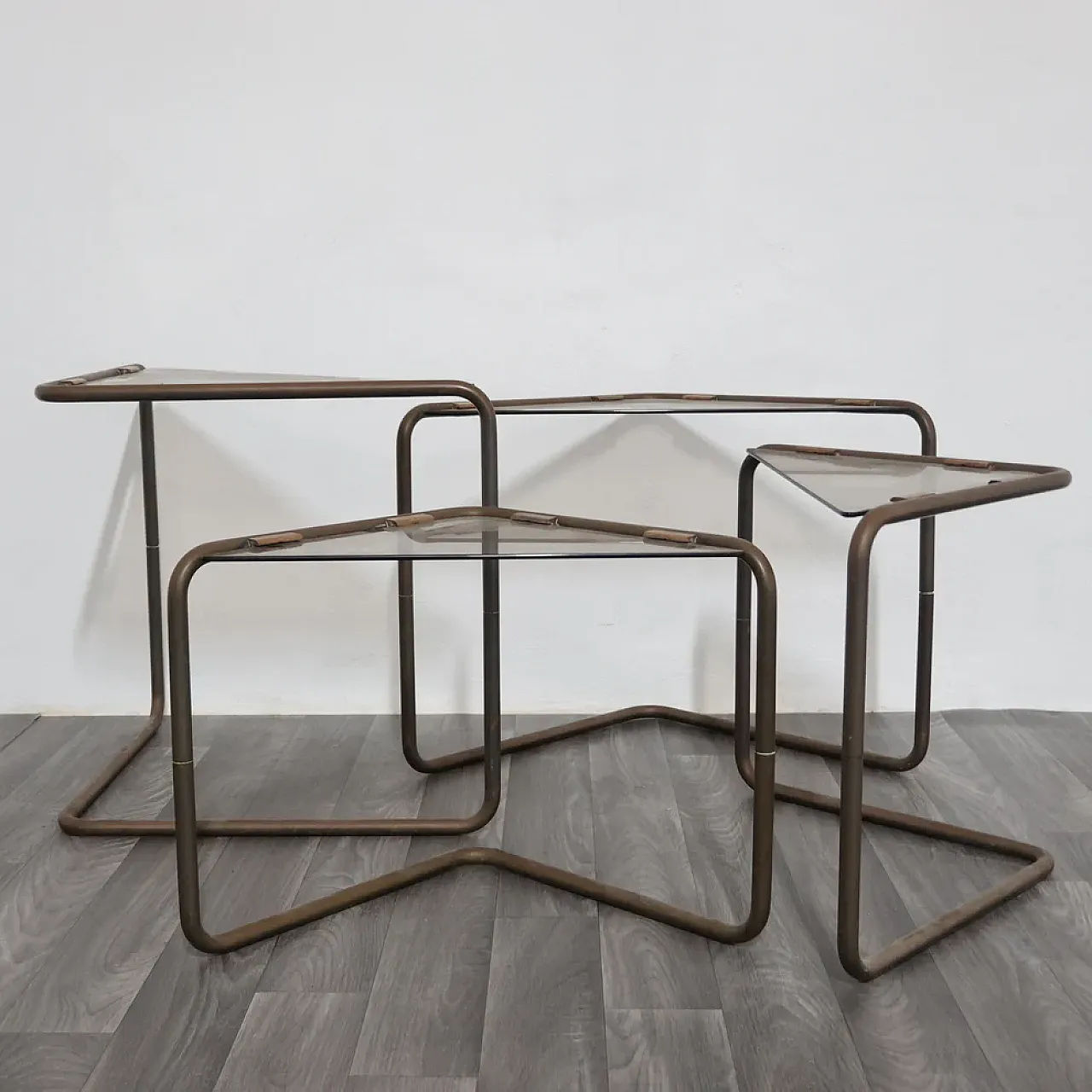 4 Metal and glass modular coffee tables, 1970s 9
