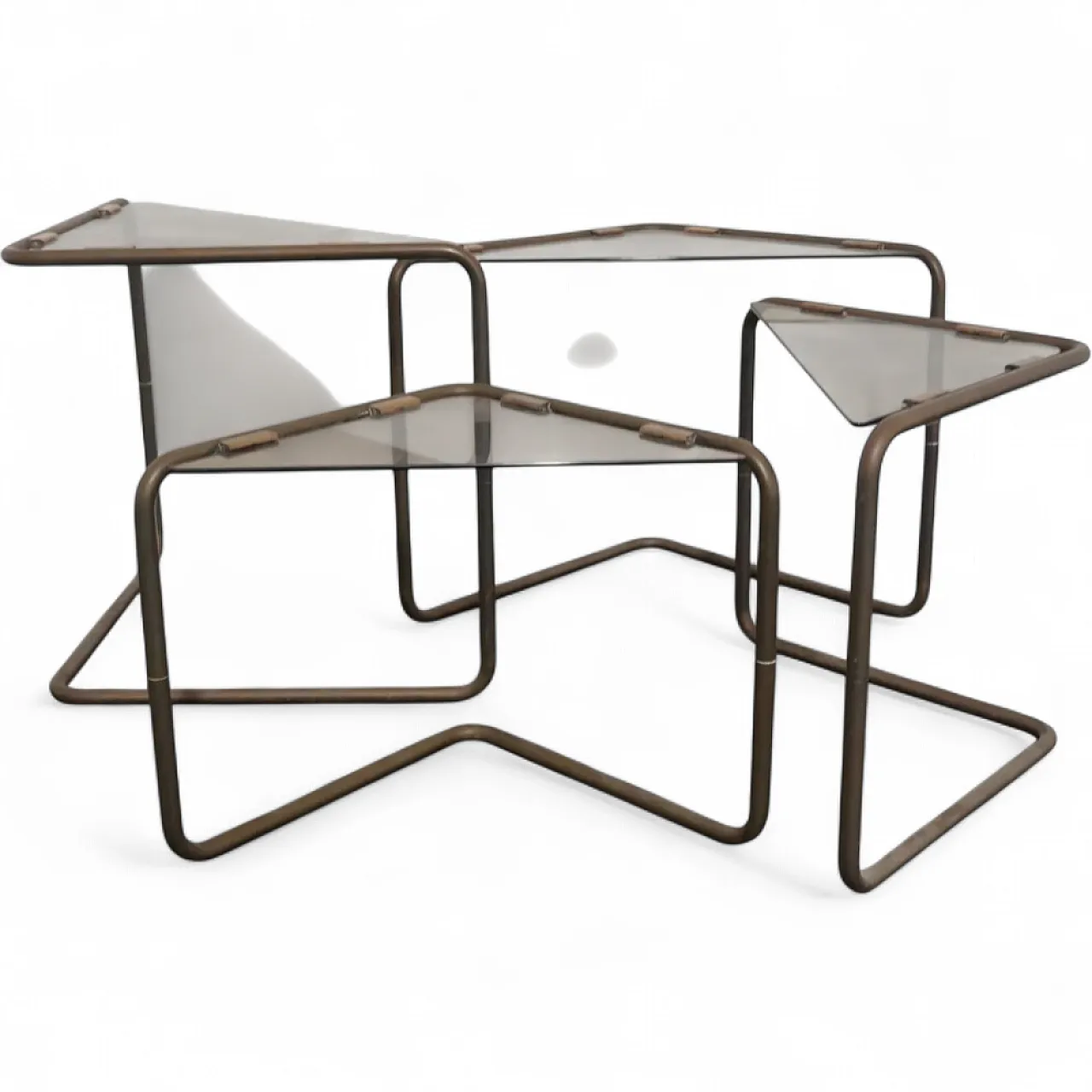 4 Metal and glass modular coffee tables, 1970s 10