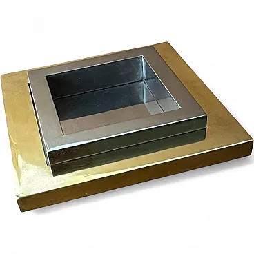 Romeo Rega steel and brass ashtray, 1970s
