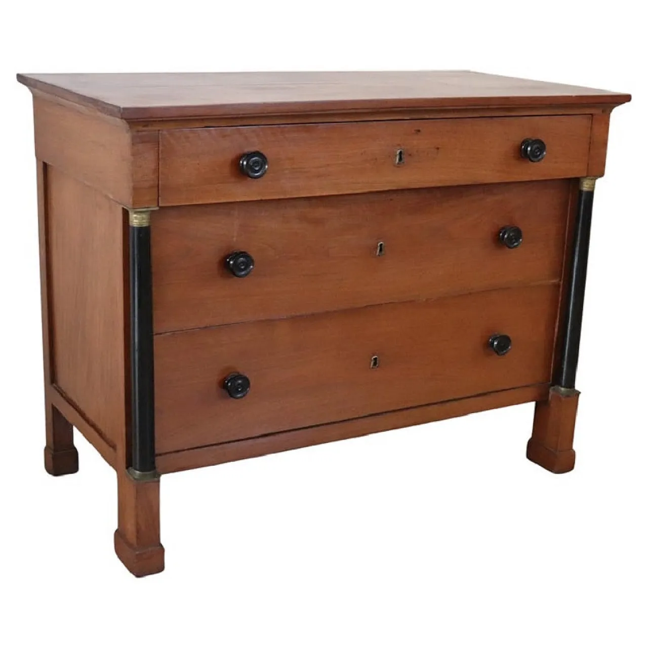 Chest of drawers in solid walnut, early 19th century 1