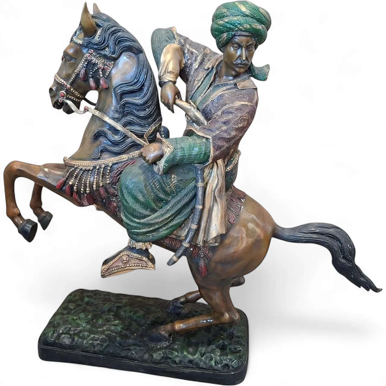 Oriental Knight on Horseback, bronze sculpture, 19th century 10