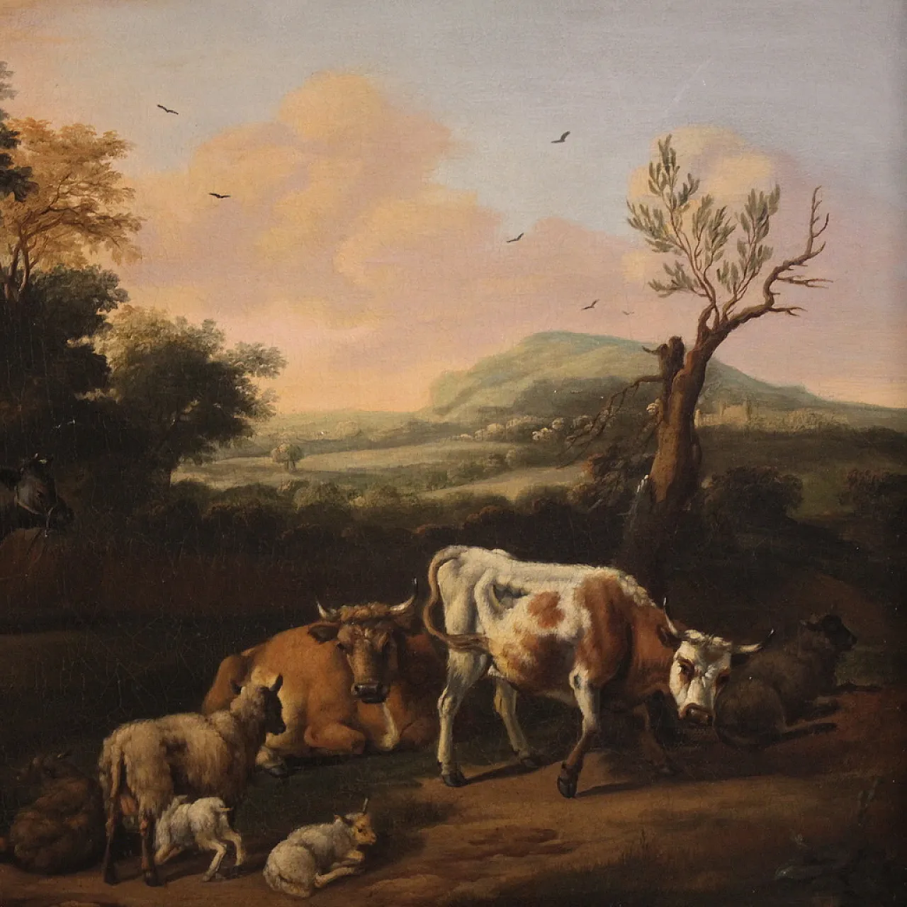 Flemish bucolic landscape painting, 18th century 2