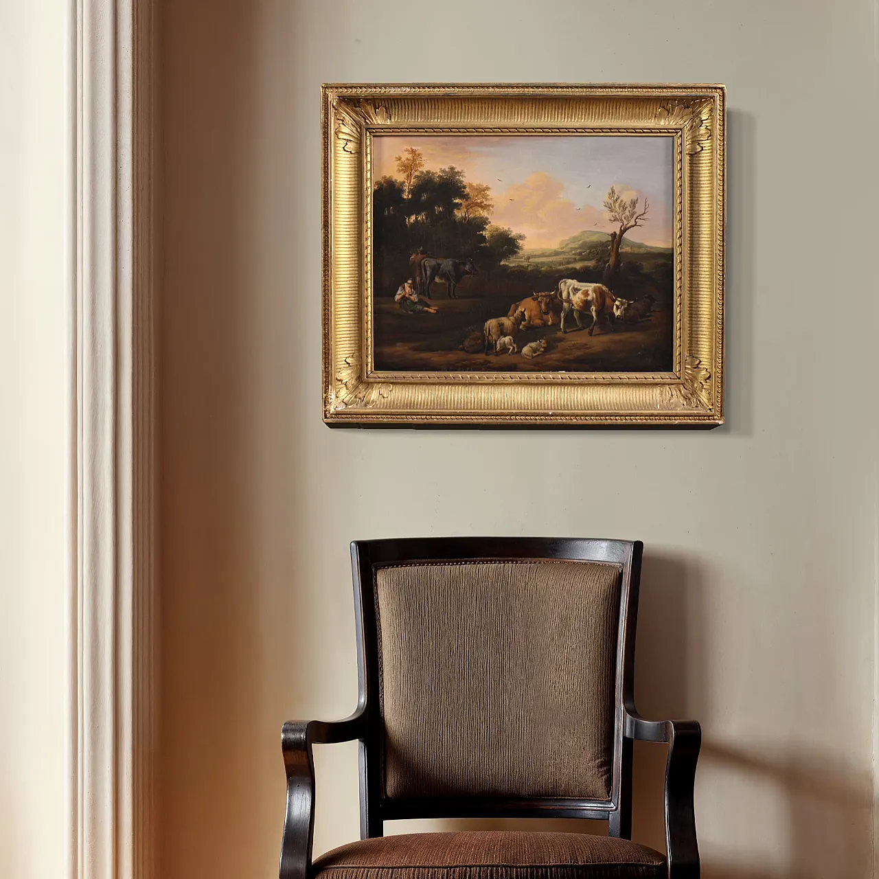 Flemish bucolic landscape painting, 18th century 6