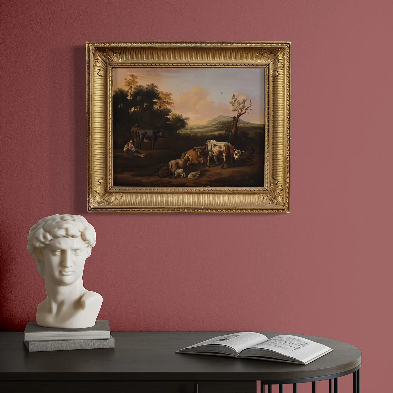 Flemish bucolic landscape painting, 18th century 8