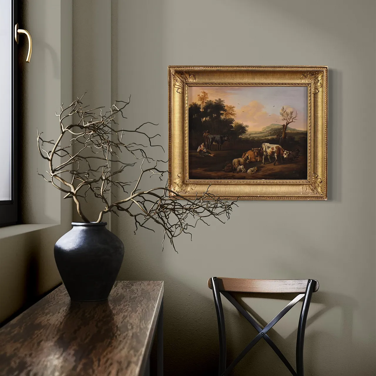 Flemish bucolic landscape painting, 18th century 13