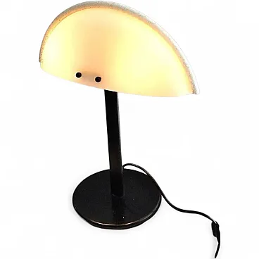 Glass and metal table lamp, 1980s