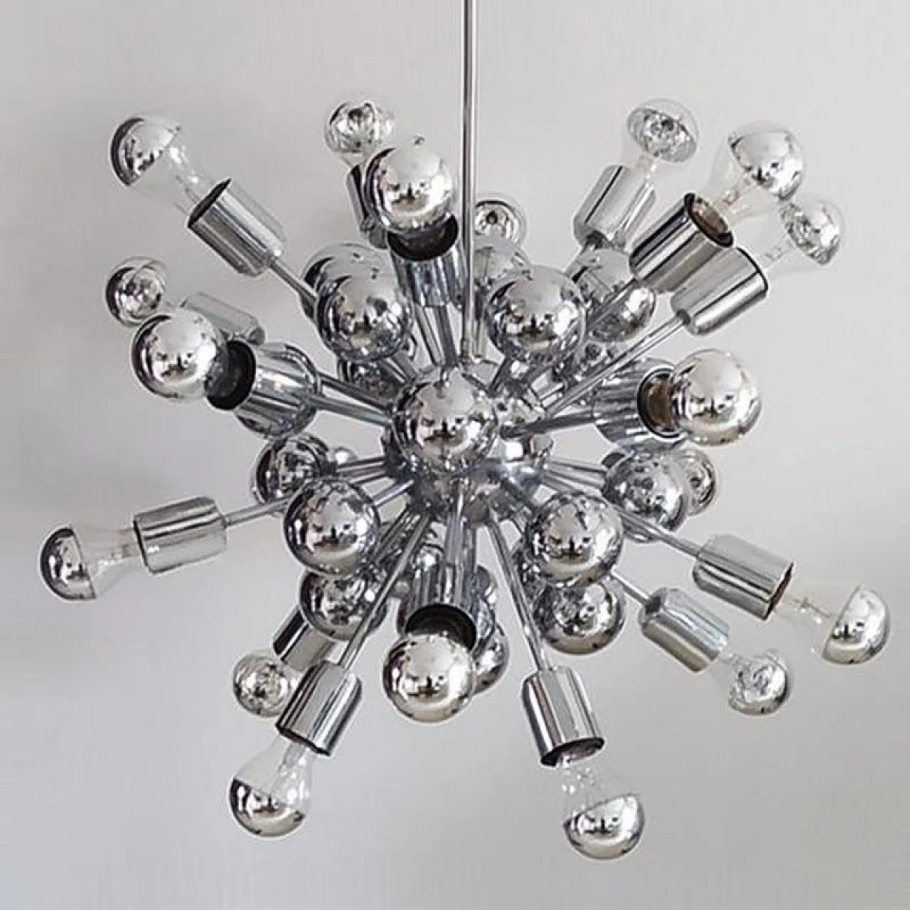 Chandelier Sputnik by Goffredo Reggiani in chrome, 1970s 2