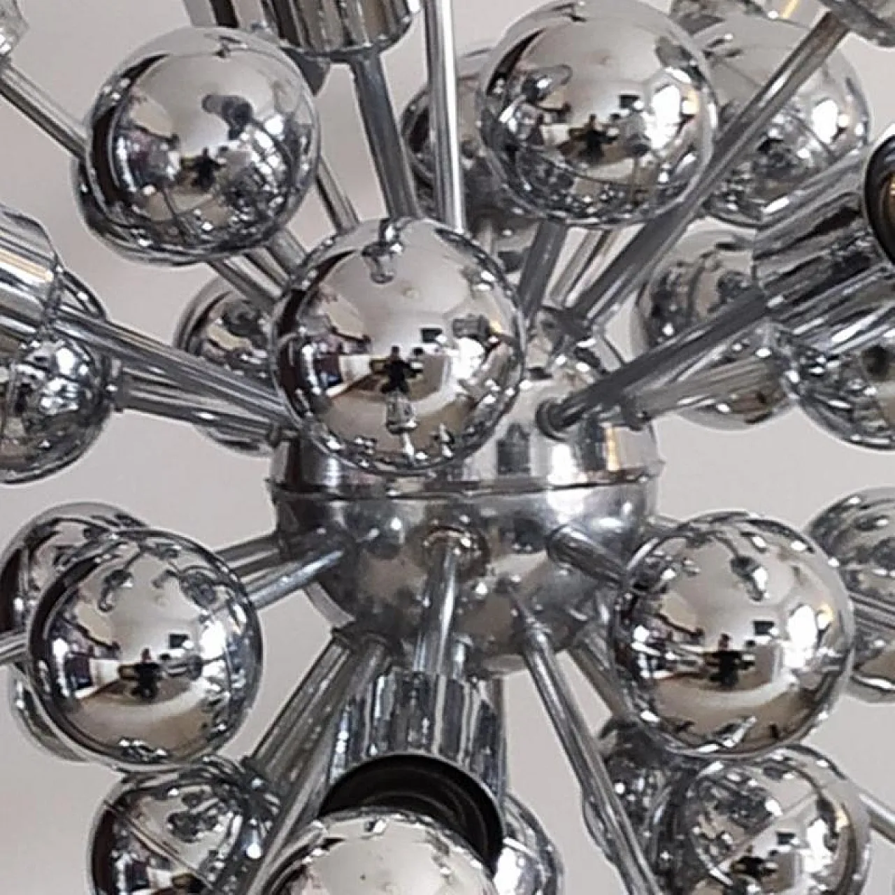 Chandelier Sputnik by Goffredo Reggiani in chrome, 1970s 4