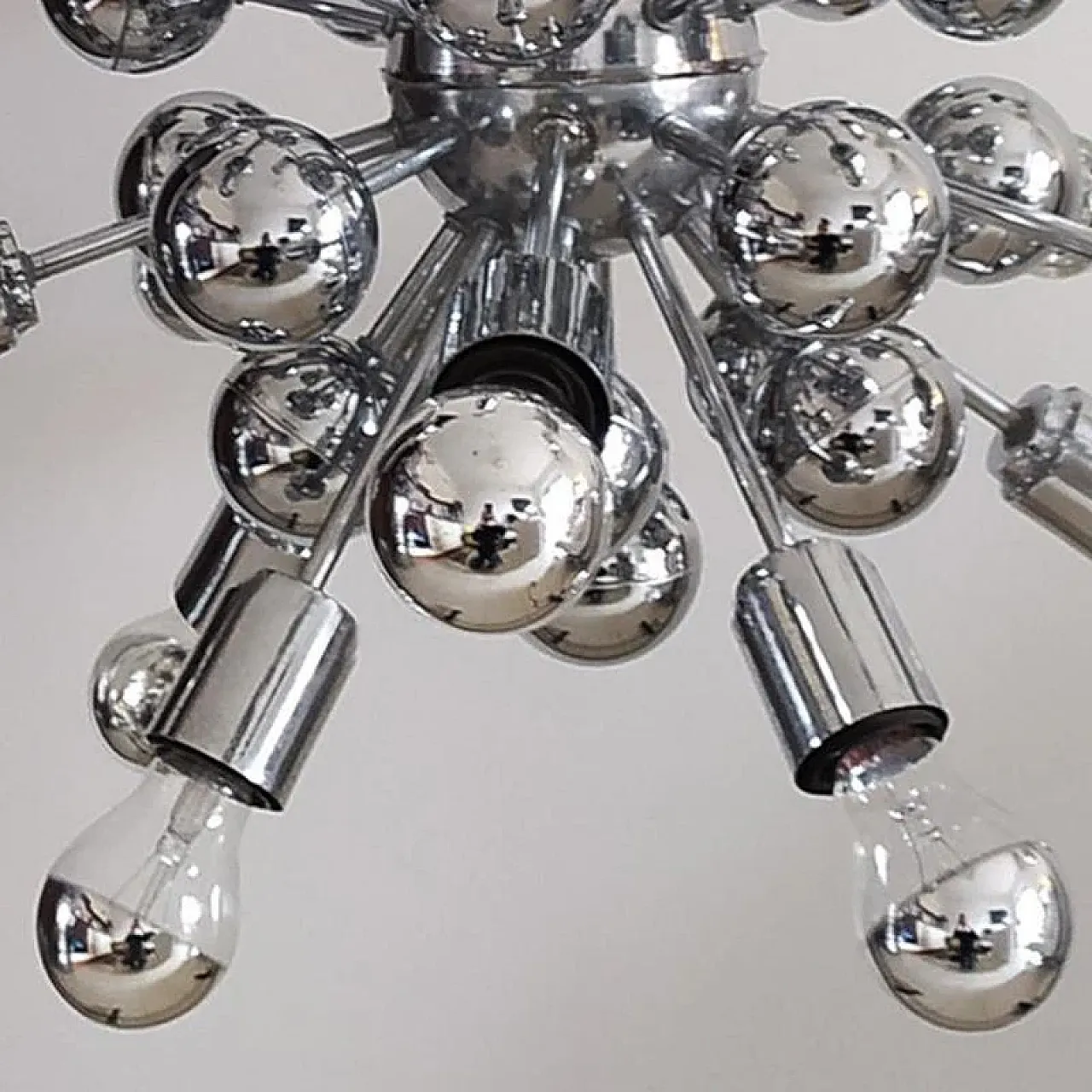 Chandelier Sputnik by Goffredo Reggiani in chrome, 1970s 5