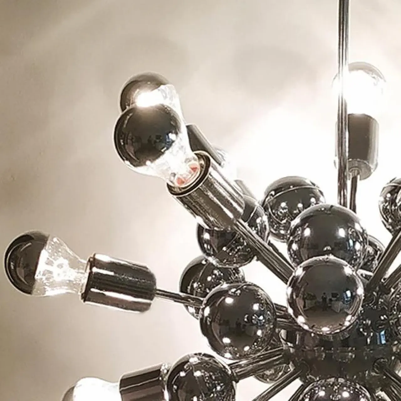 Chandelier Sputnik by Goffredo Reggiani in chrome, 1970s 8