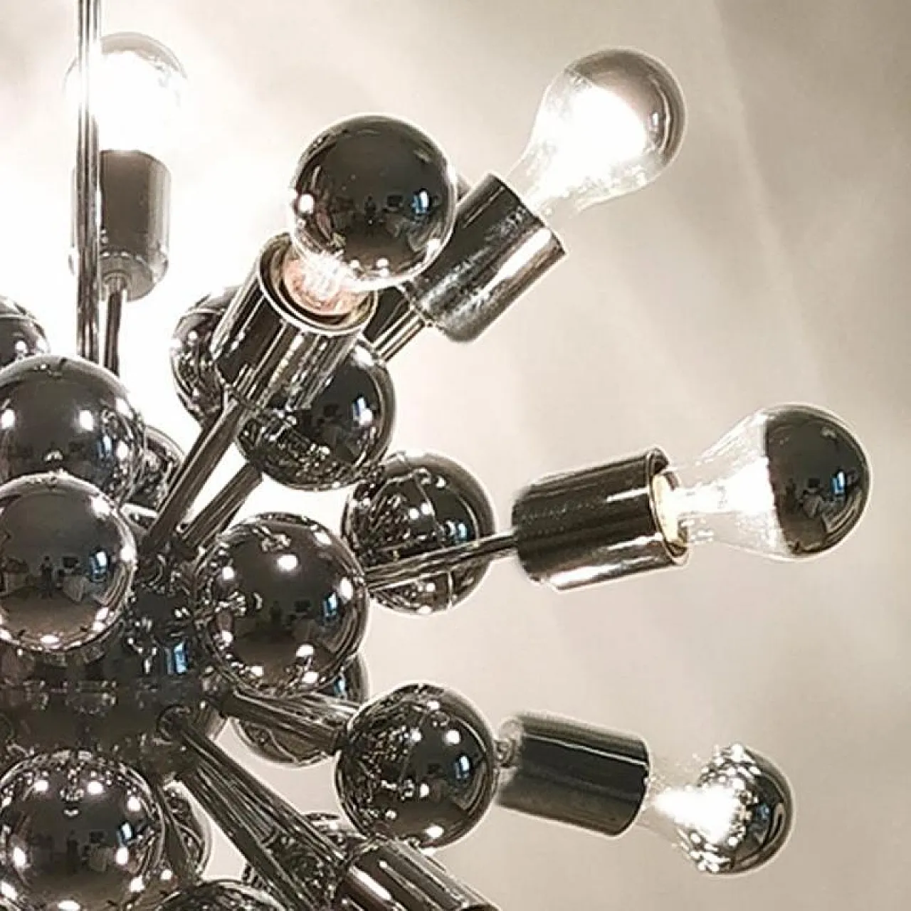 Chandelier Sputnik by Goffredo Reggiani in chrome, 1970s 9