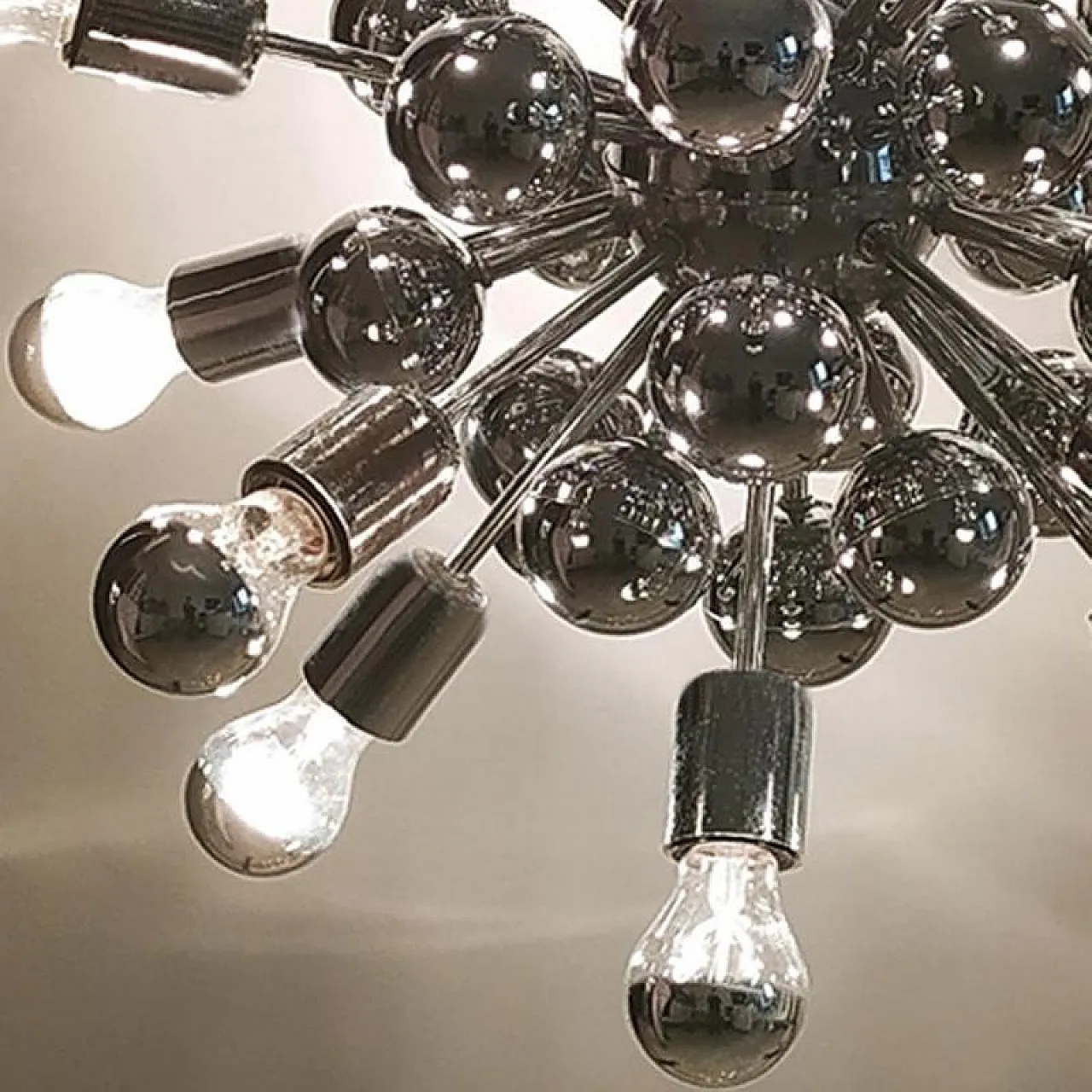 Chandelier Sputnik by Goffredo Reggiani in chrome, 1970s 10