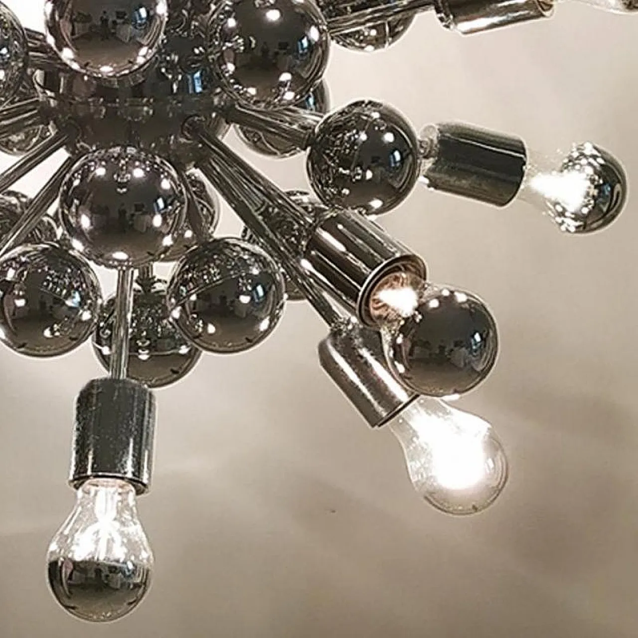 Chandelier Sputnik by Goffredo Reggiani in chrome, 1970s 11
