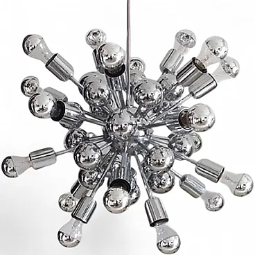 Chandelier Sputnik by Goffredo Reggiani in chrome, 1970s