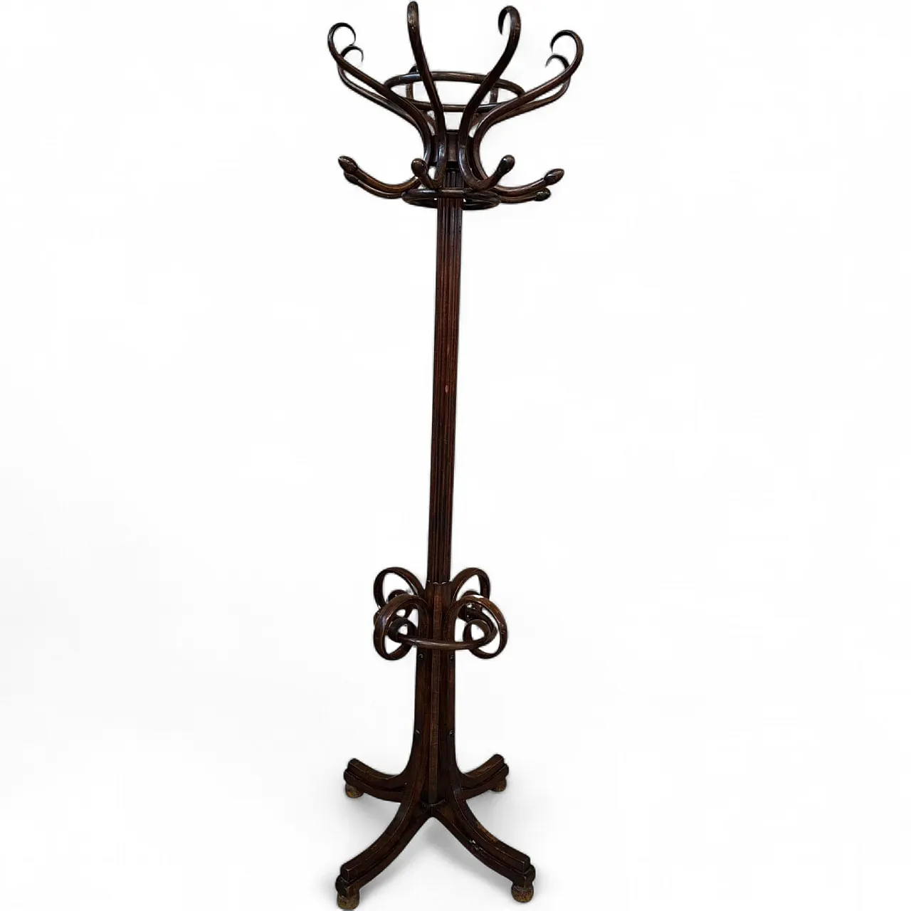 Thonet style column coat rack, 1960s 13