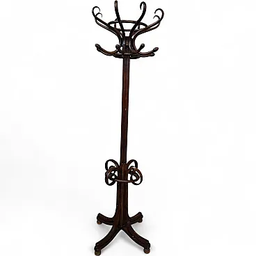 Thonet style column coat rack, 1960s