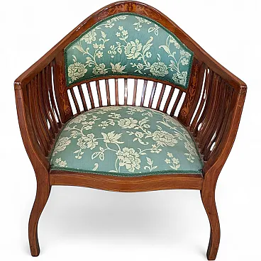Inlaid cherry chamber chair, 20th century