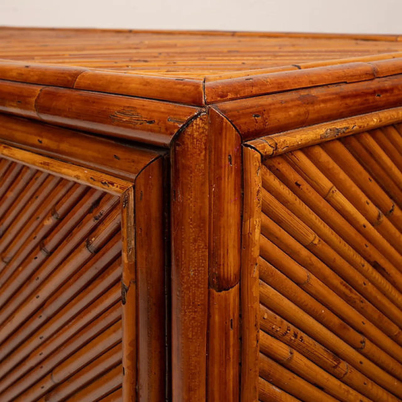 Credenza in rattan di Vivai del Sud, anni '70 2