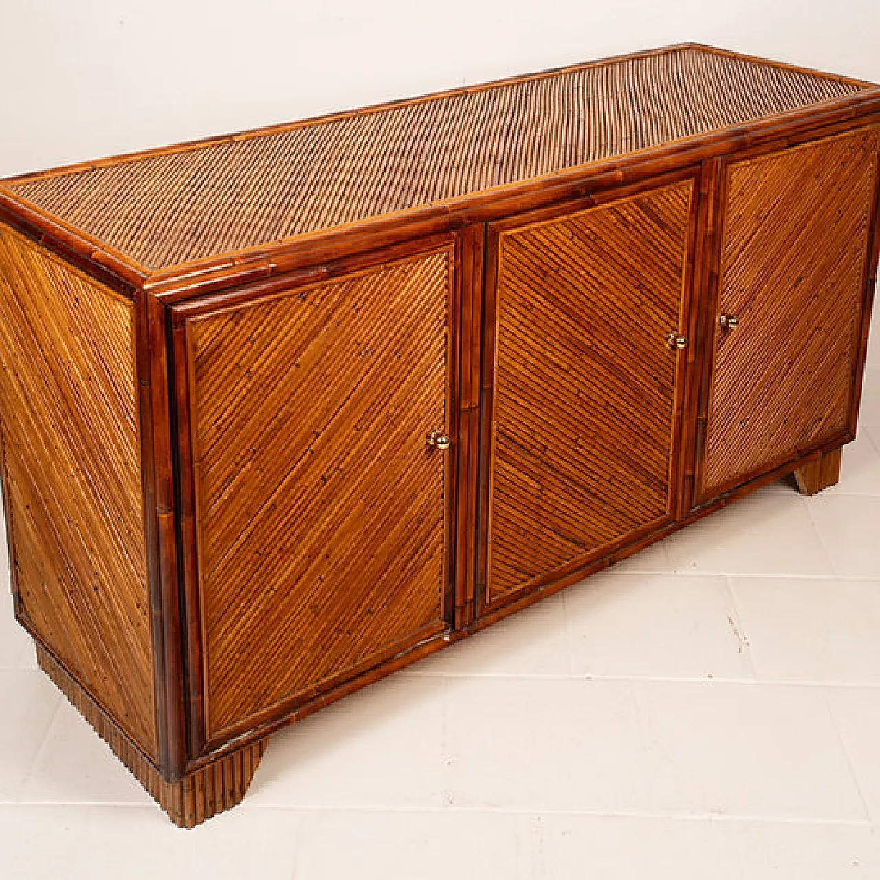 Credenza in rattan di Vivai del Sud, anni '70 3