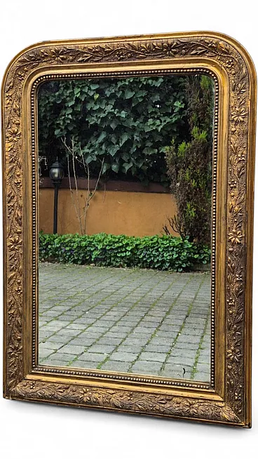 Tray mirror with decorated frame, 19th century