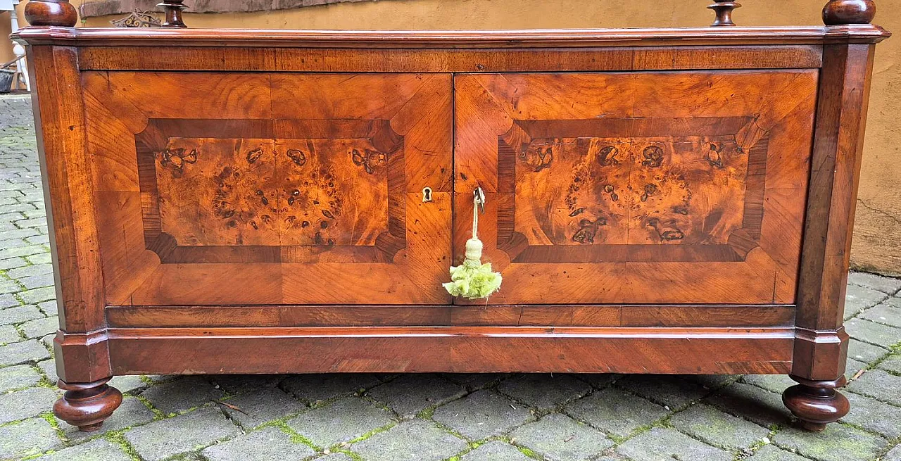 Credenza romagnola in noce lastronata e filettata, ‘800 10