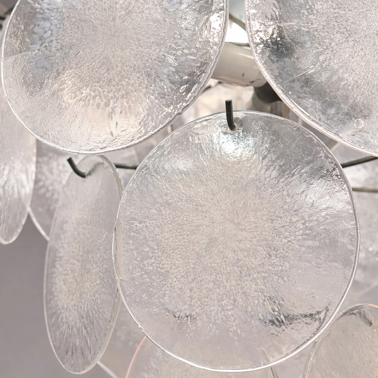 Vistosi style Murano glass chandelier, 1970s 4