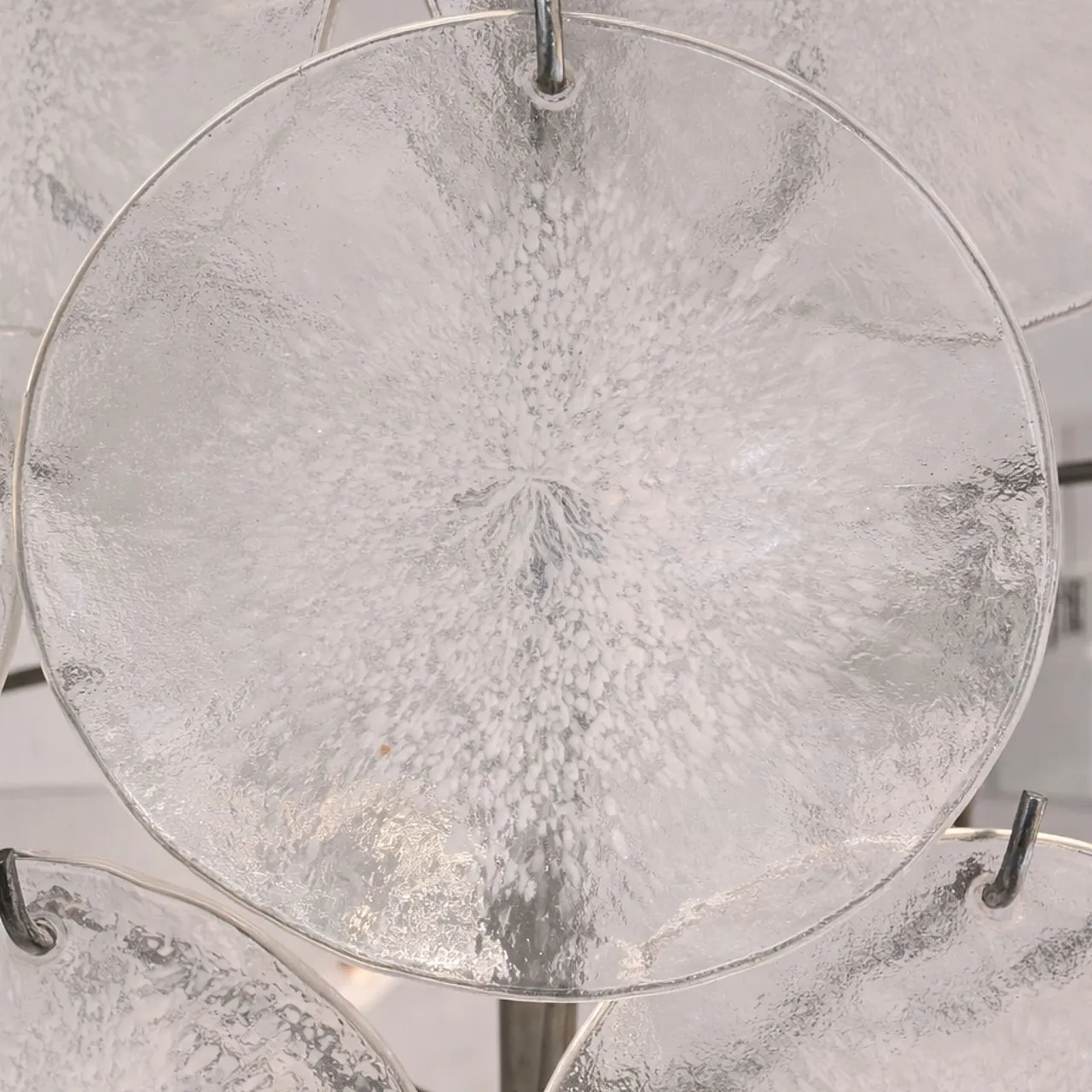 Vistosi style Murano glass chandelier, 1970s 5