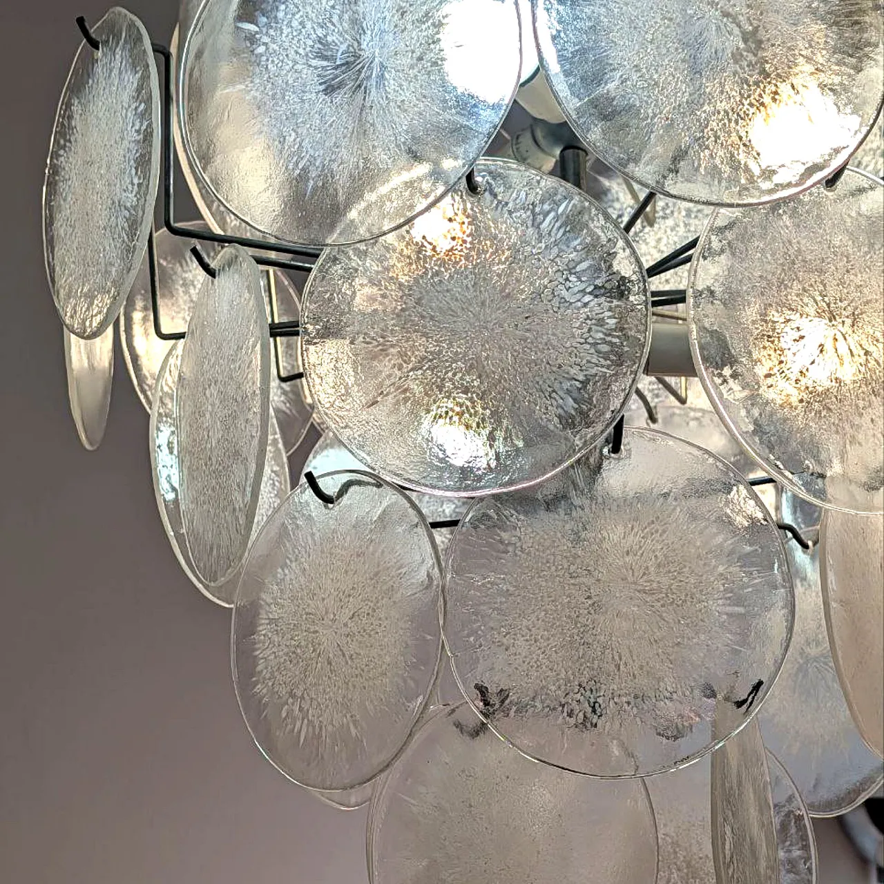 Vistosi style Murano glass chandelier, 1970s 6