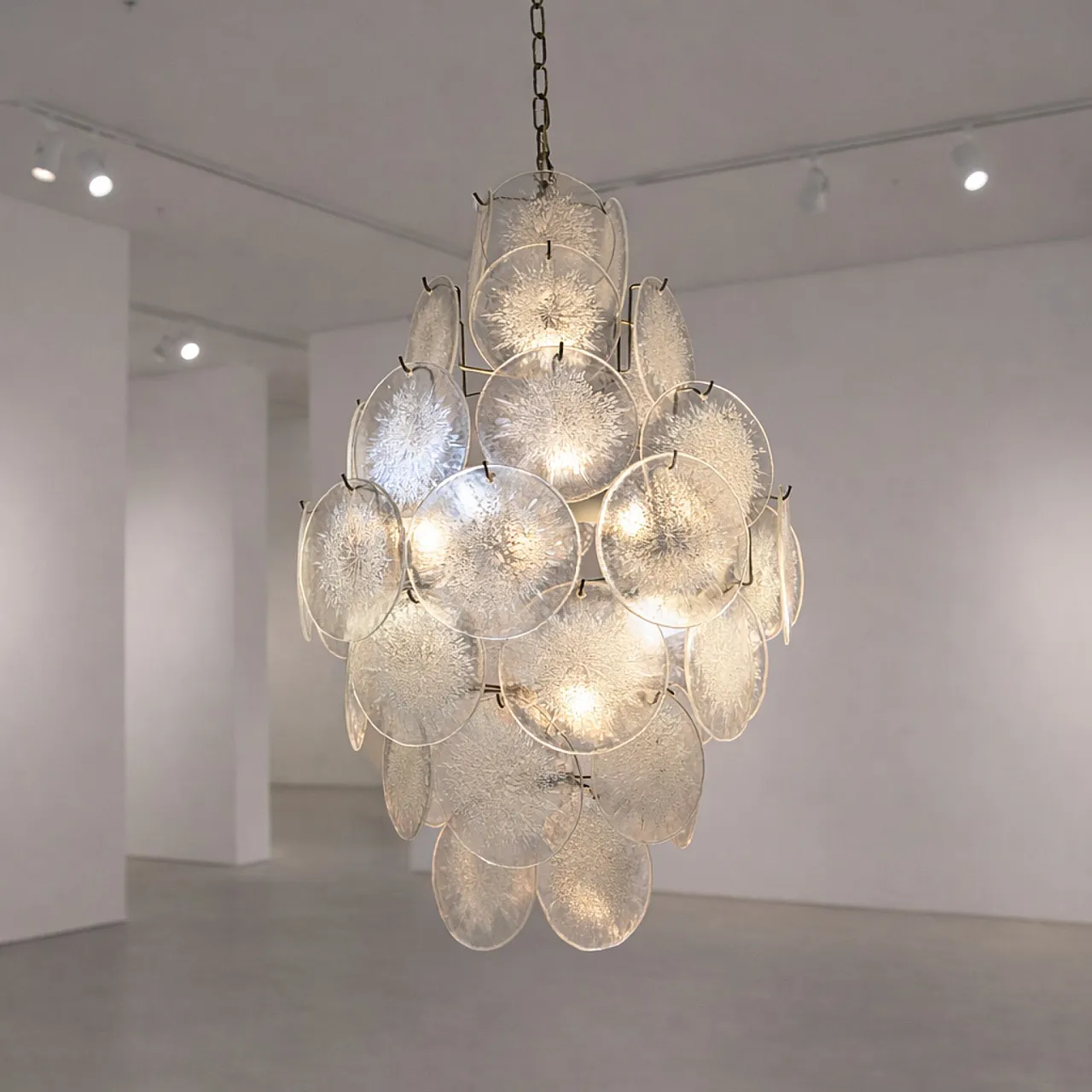 Vistosi style Murano glass chandelier, 1970s 7