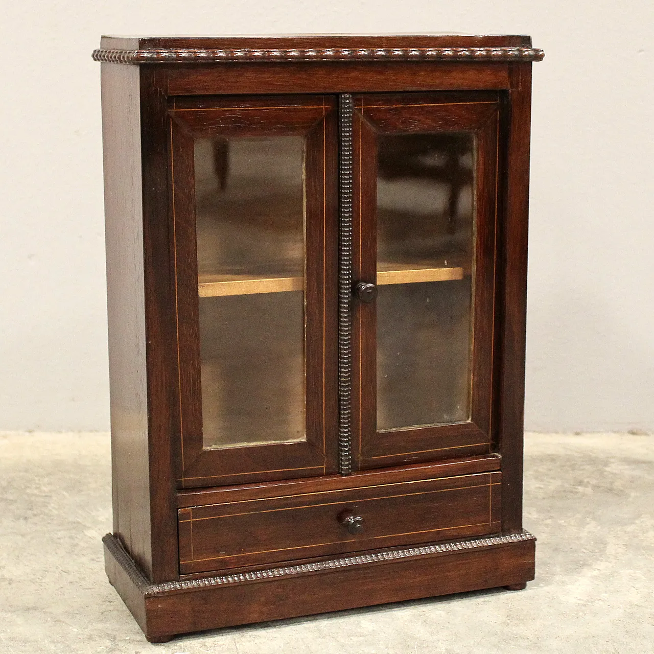 Miniature model of Italian rosewood display cabinet,  19th century 1