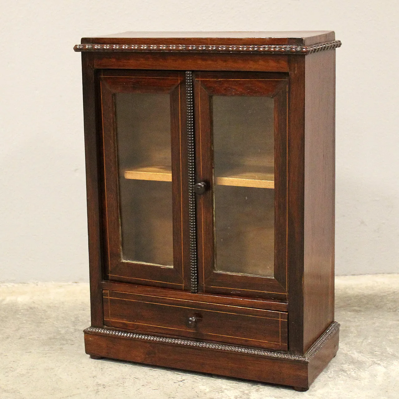 Miniature model of Italian rosewood display cabinet,  19th century 2