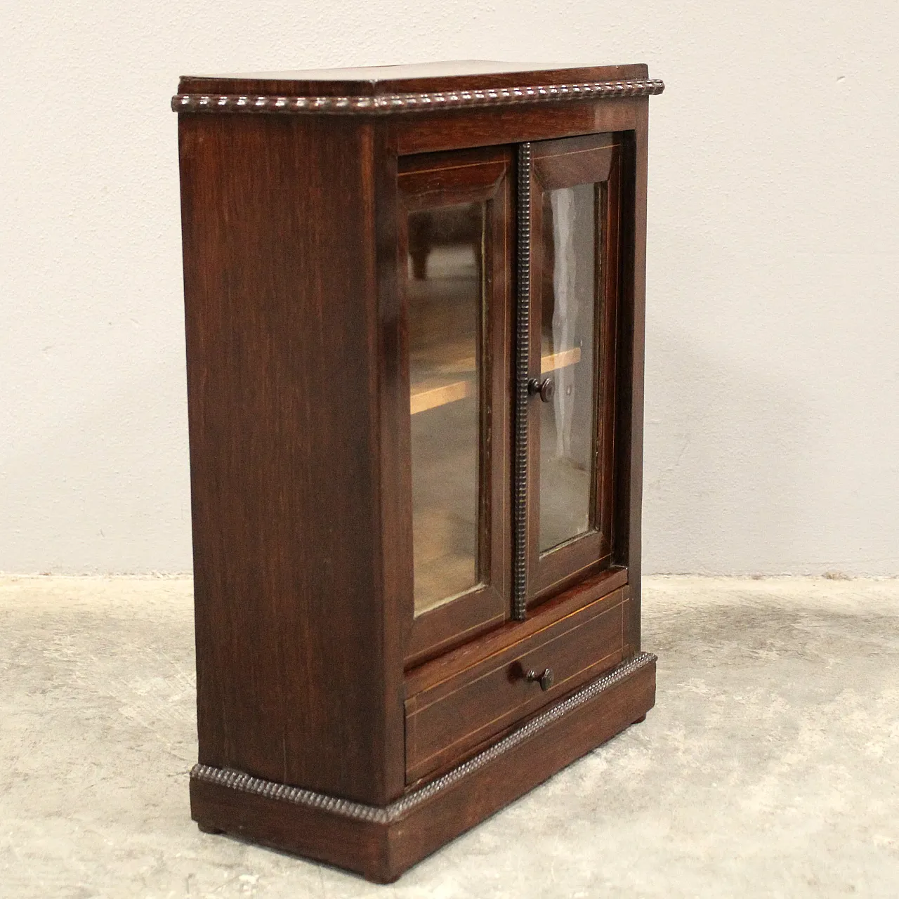 Miniature model of Italian rosewood display cabinet,  19th century 3