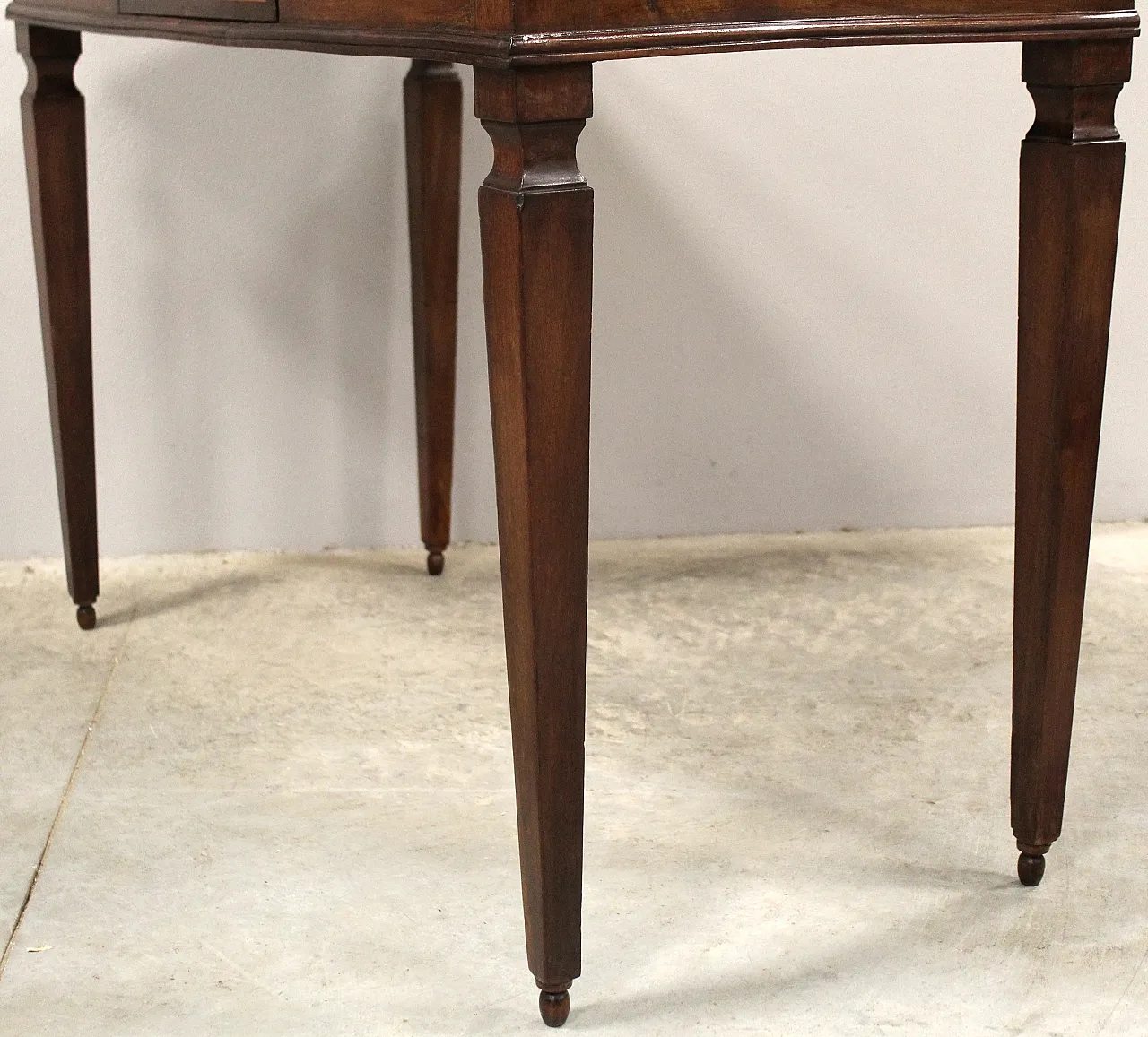 Louis XVI console writing table Italian inlaid walnut, 18th century 10