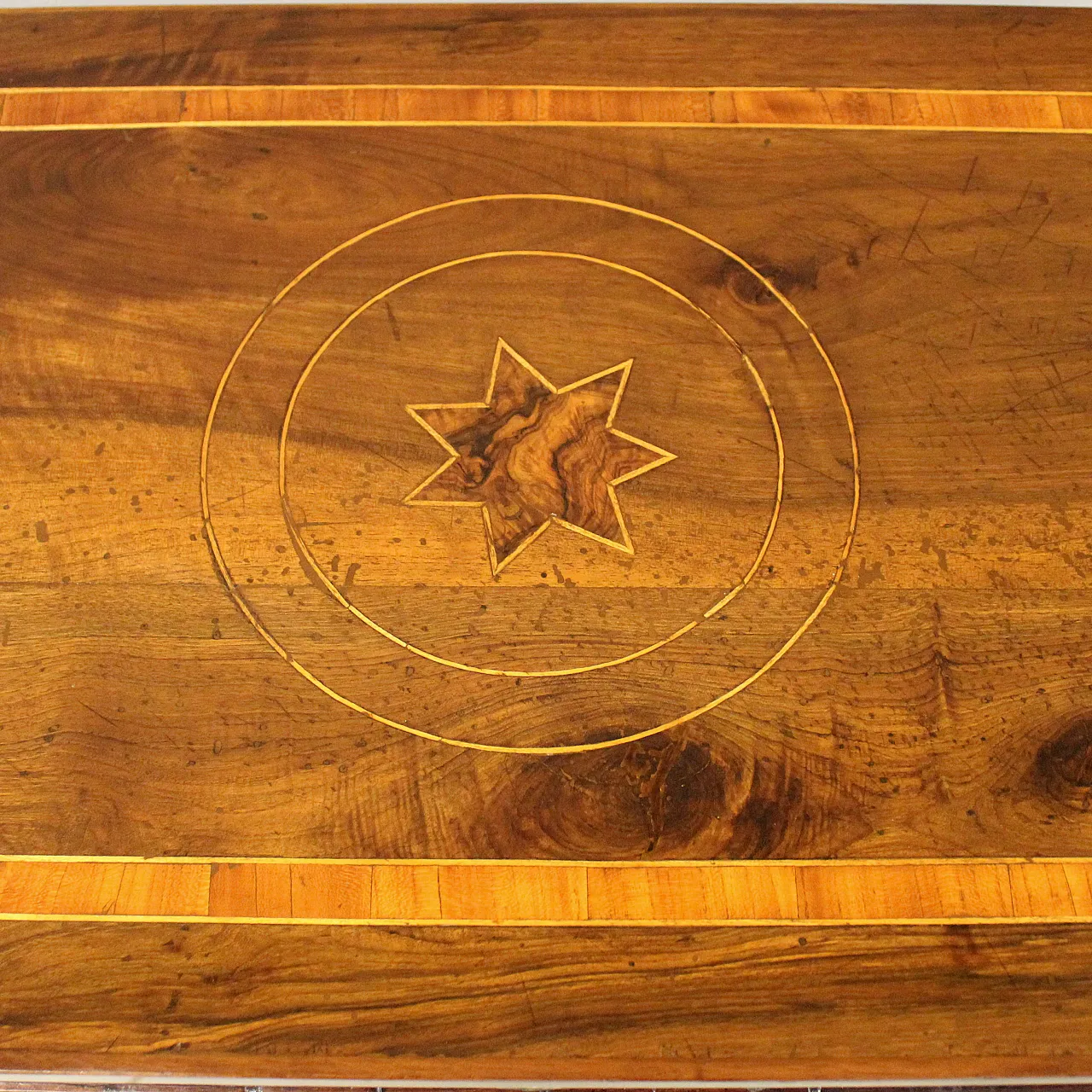 Louis XVI console writing table Italian inlaid walnut, 18th century 11