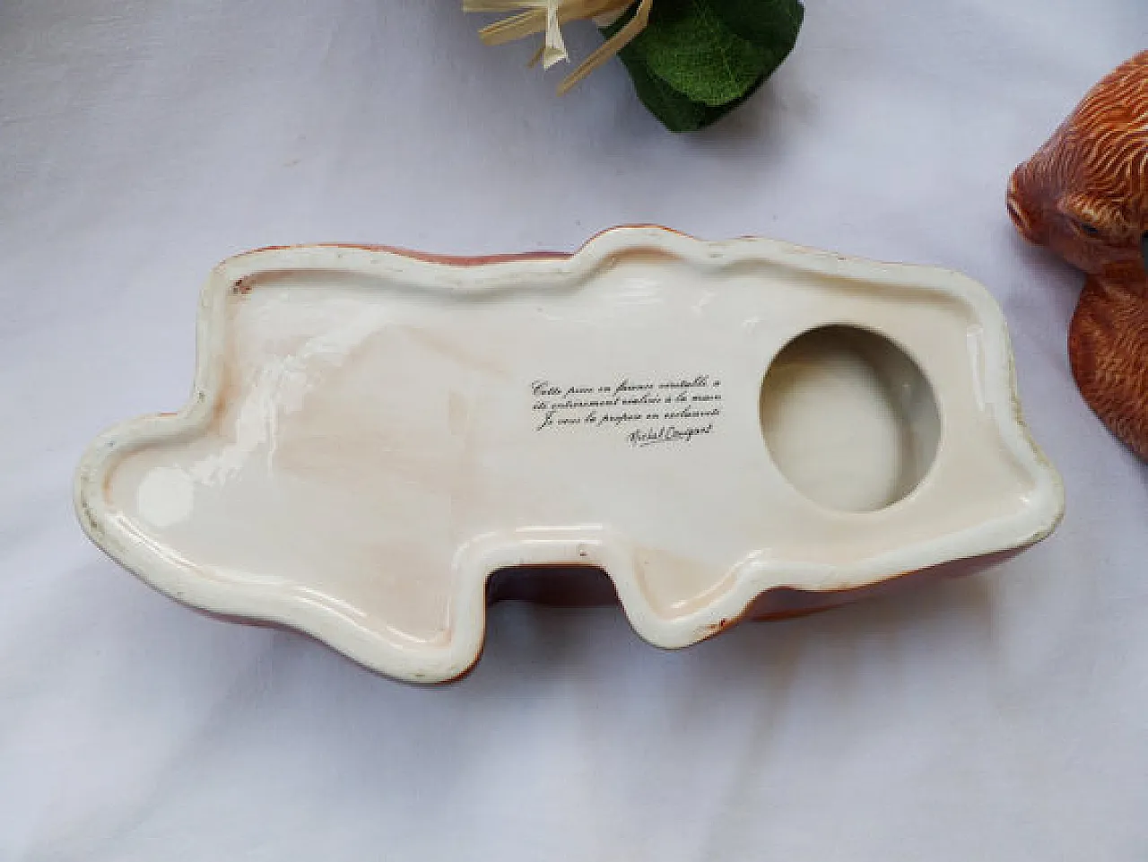 Bison Pate Dish Faience Terrine Brown, 70s 3