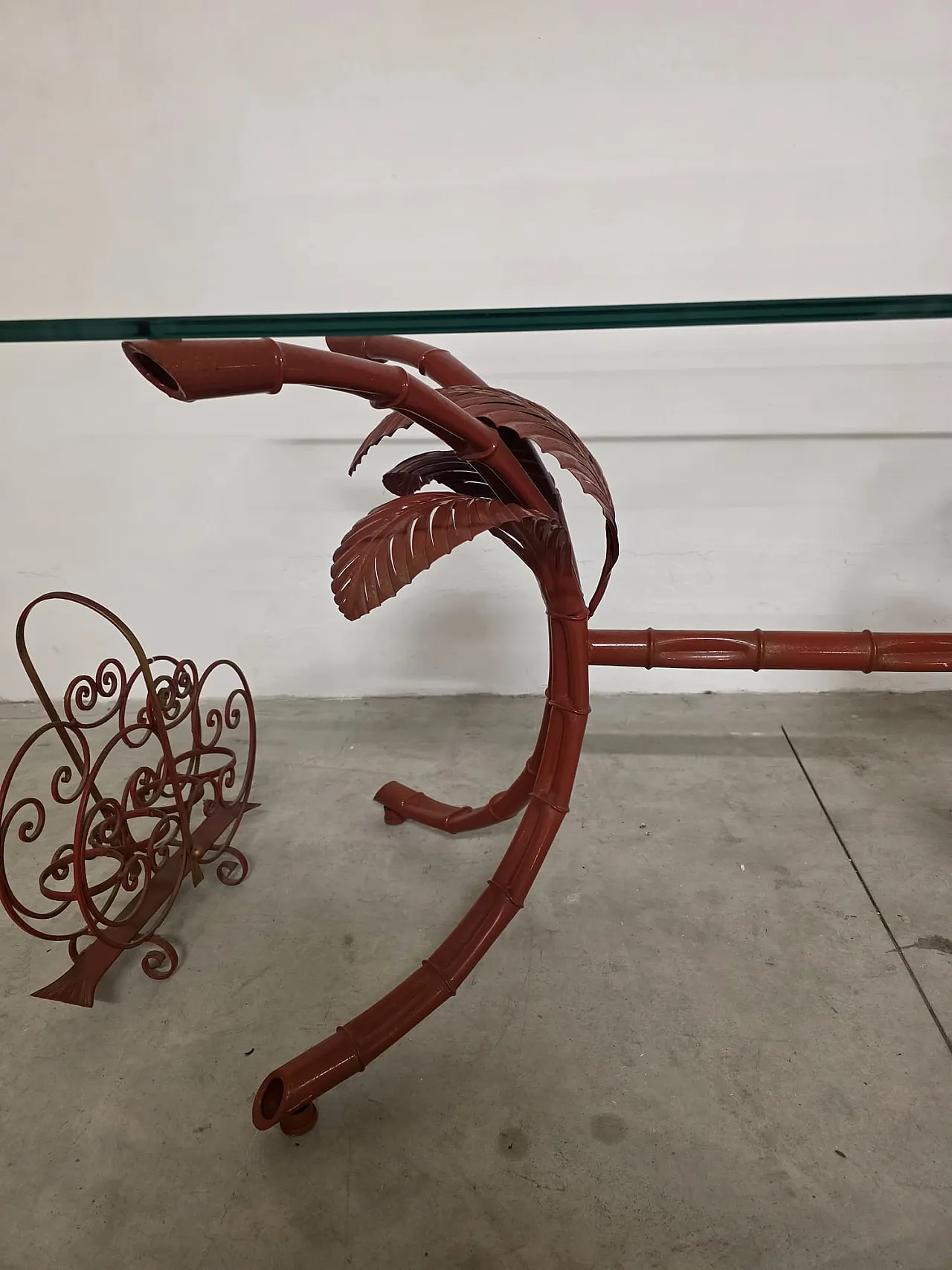 Sergio Terzani red metal desk set, 1980s 4