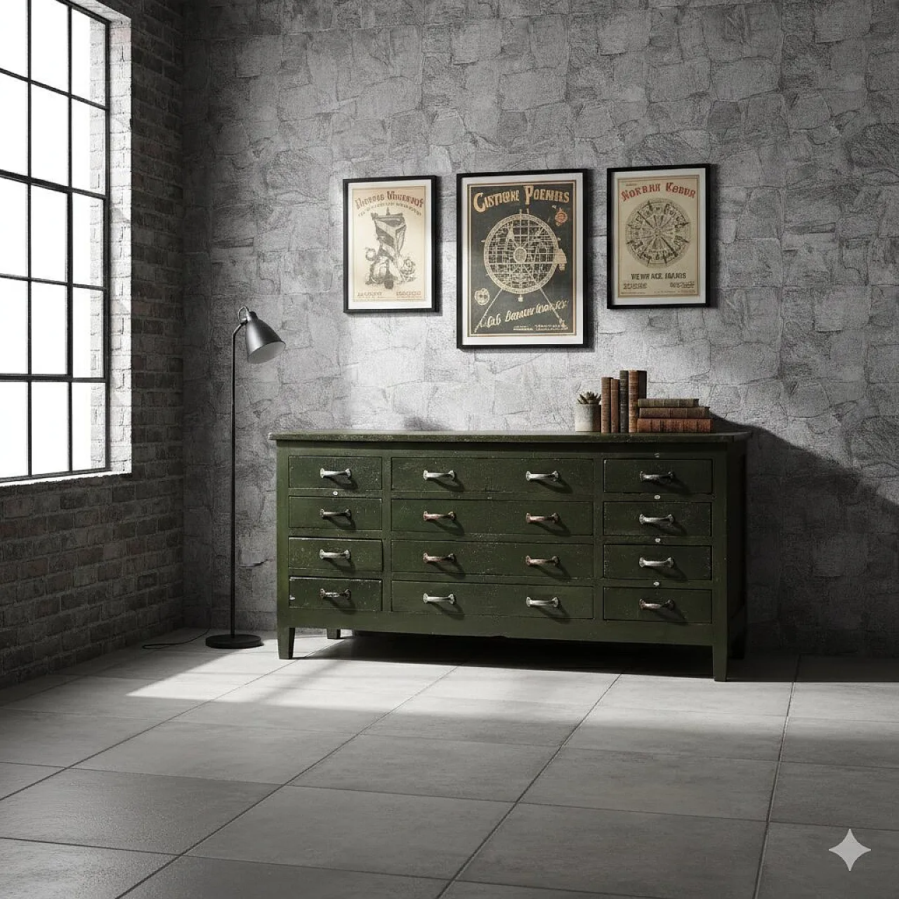 Cassettiera industriale in ferro, '900 2