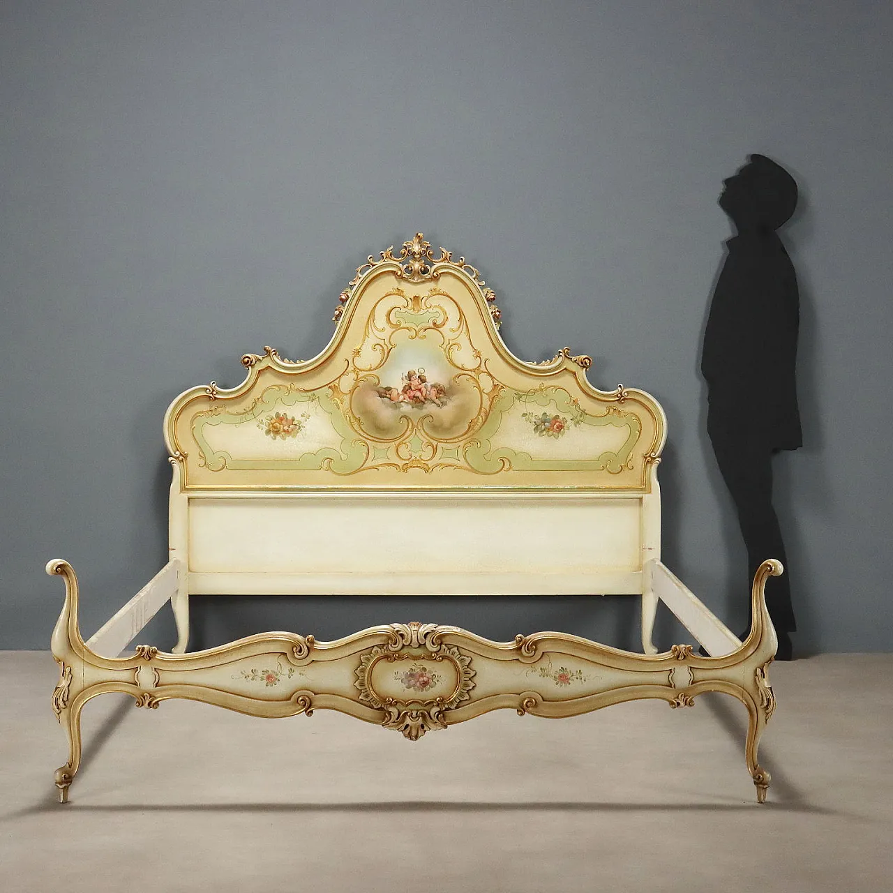 Letto matrimoniale in stile tardo barocco, '900 3