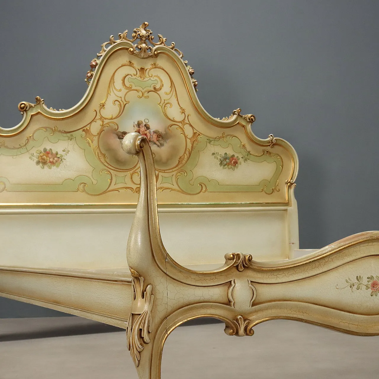 Letto matrimoniale in stile tardo barocco, '900 4